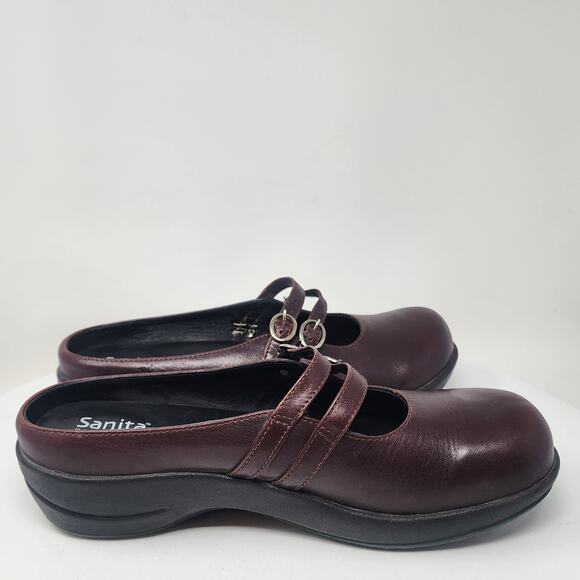 Sanita Catalina Wave II Mary Jane Mule EU41/US10.5-11 Bordeaux Brown Leather - Picture 9 of 14